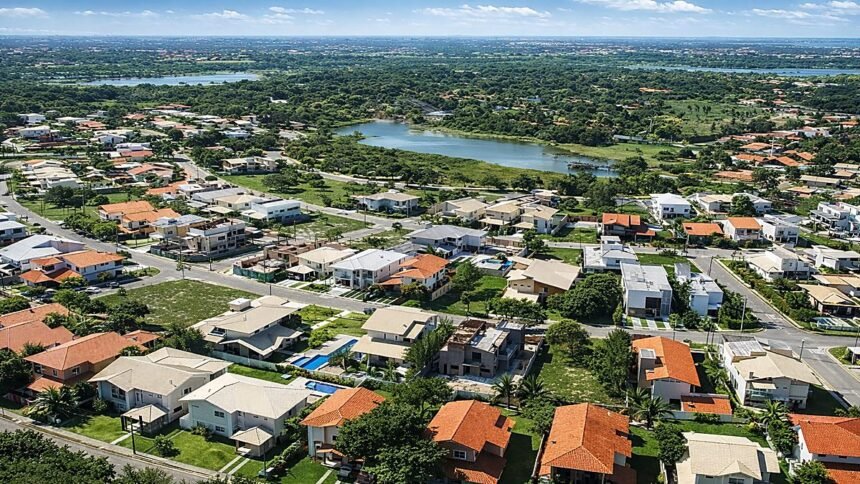 Vista aérea de Eusébio, no Ceará, município destaque no ranking de competitividade