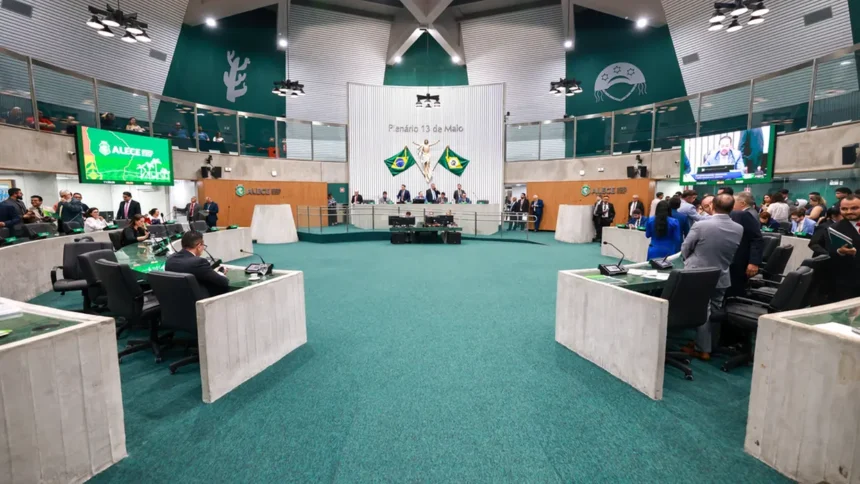 Plenário da Assembleia Legislativa do Ceará durante votação que aprovou reajuste salarial e aumento do auxílio-alimentação para servidores estaduais.