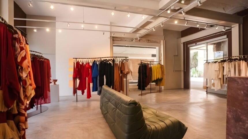 Interior de loja de roupas em Fortaleza, representando o varejo da cadeia produtiva da moda na capital cearense.